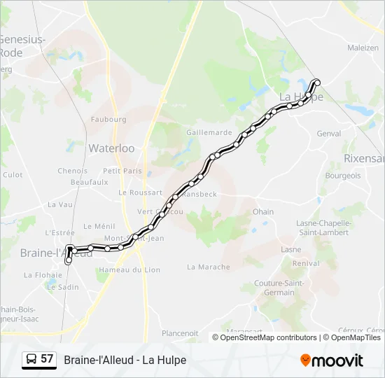 57 Bus Line Map