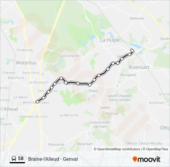 58 Bus Line Map