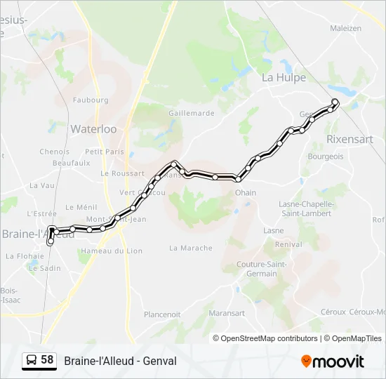 58 Bus Line Map