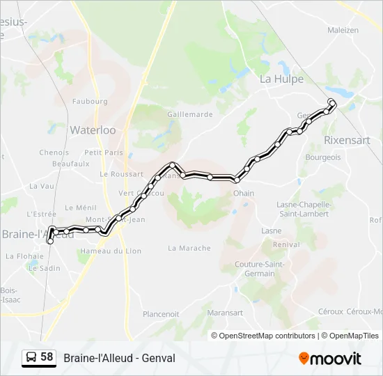 58 Bus Line Map