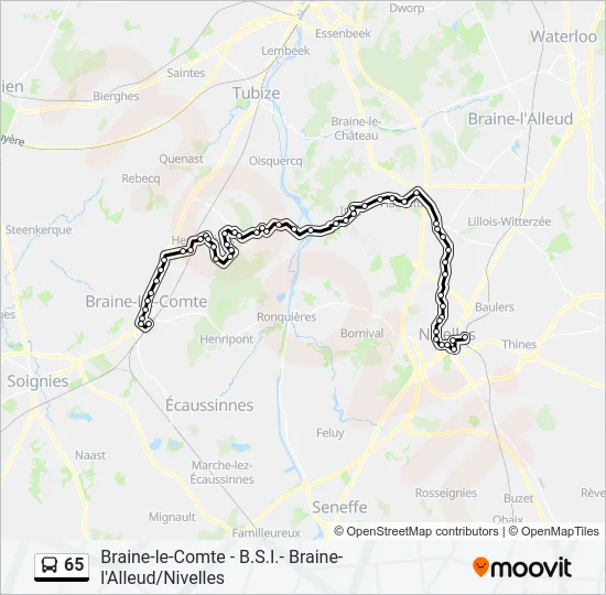 65 Bus Line Map