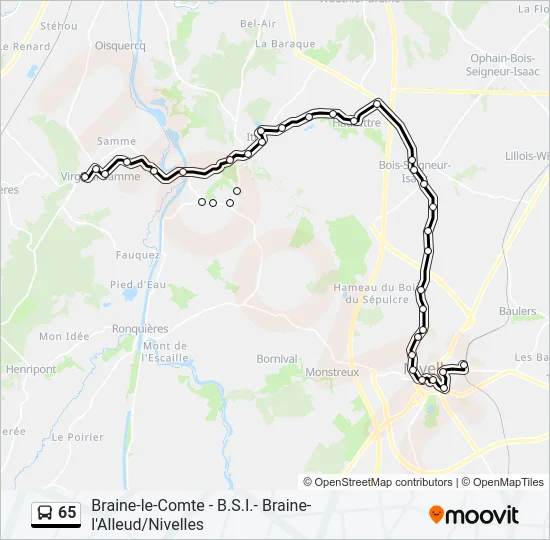 65 Bus Line Map