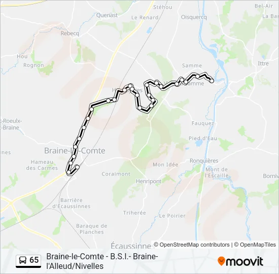 65 Bus Line Map