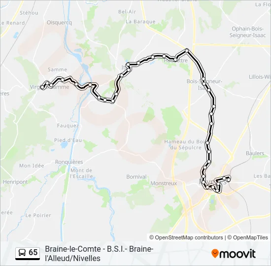 65 Bus Line Map