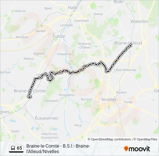 65 Bus Line Map