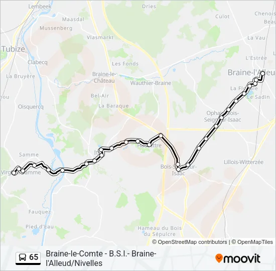 65 Bus Line Map