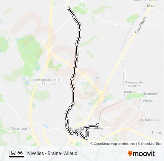 66 Bus Line Map