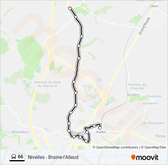 66 bus Line Map