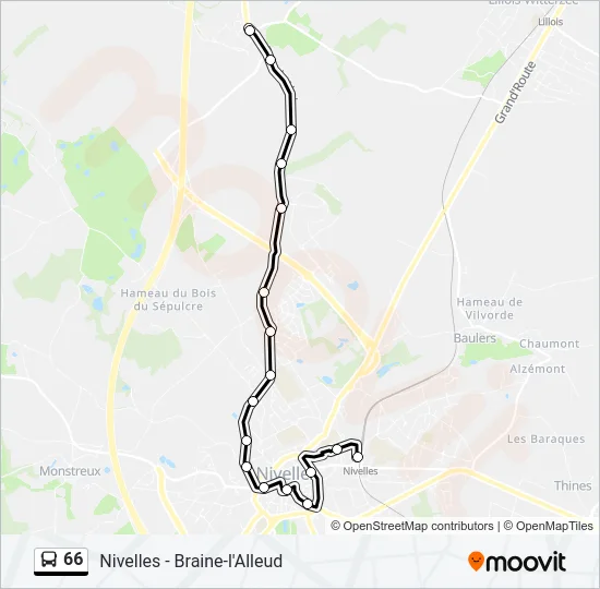 66 Bus Line Map