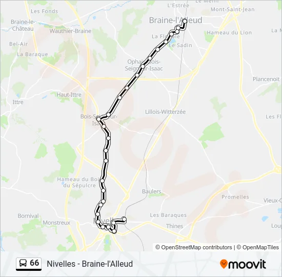 66 Bus Line Map