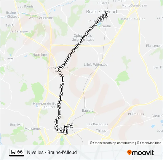 66 Bus Line Map