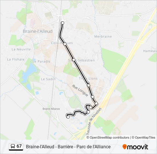 67 bus Line Map