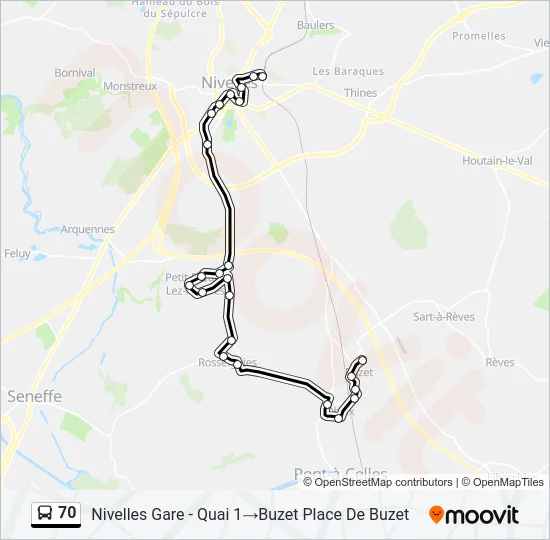 70 Bus Line Map
