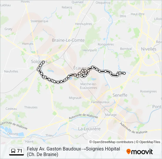 71 Bus Line Map