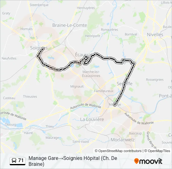71 Bus Line Map