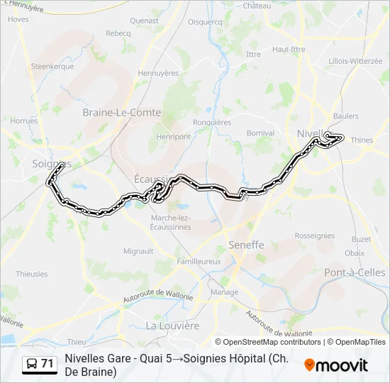 71 Bus Line Map