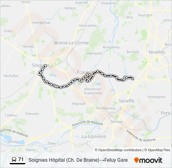 71 Bus Line Map