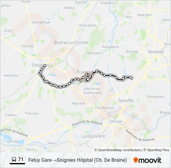 71 Bus Line Map
