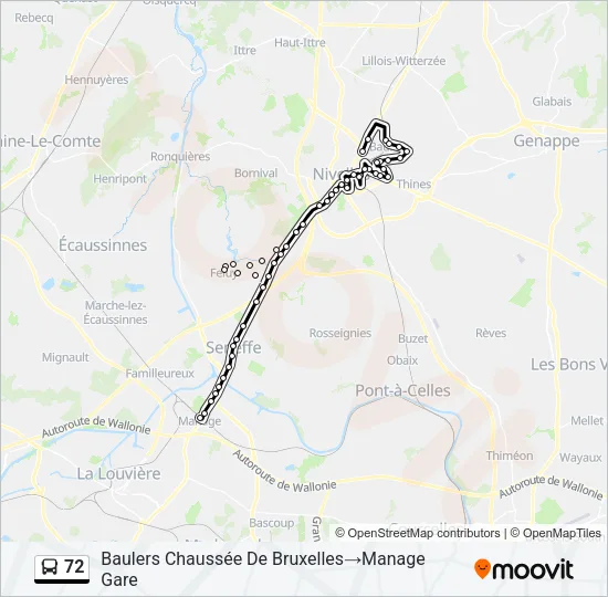 72 Bus Line Map