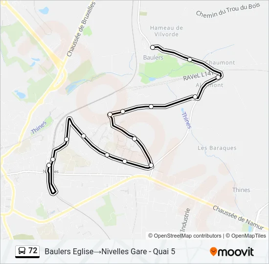 72 Bus Line Map