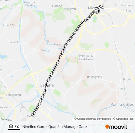 72 Bus Line Map