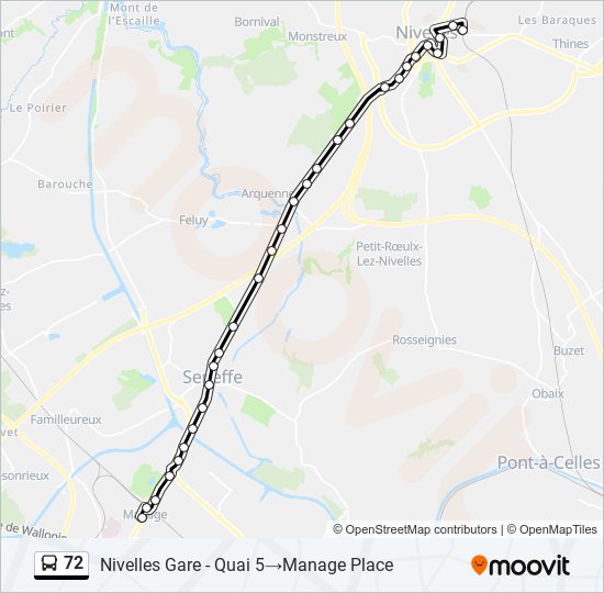 72 bus Line Map