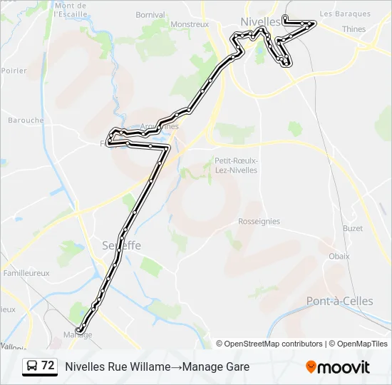 72 Bus Line Map