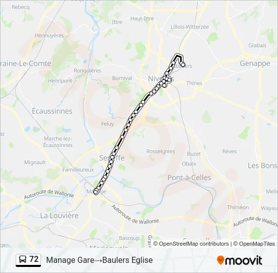 72 Bus Line Map