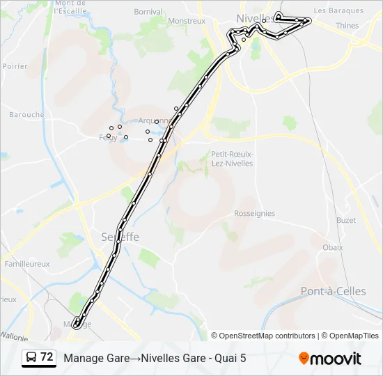 72 Bus Line Map
