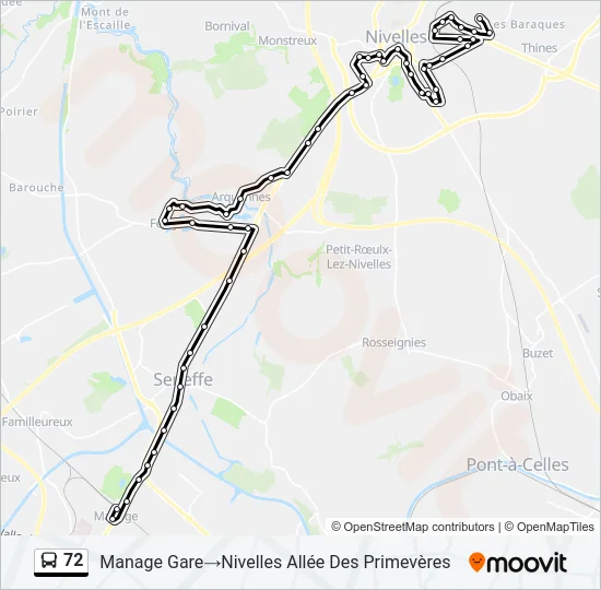 72 Bus Line Map