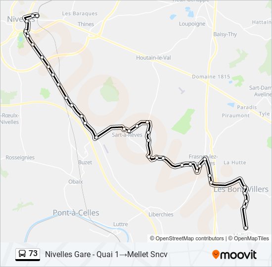 Plan de la ligne 73 de bus