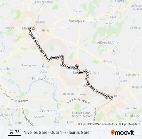 Plan de la ligne 73 de bus