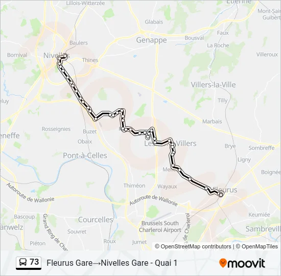 73 Bus Line Map