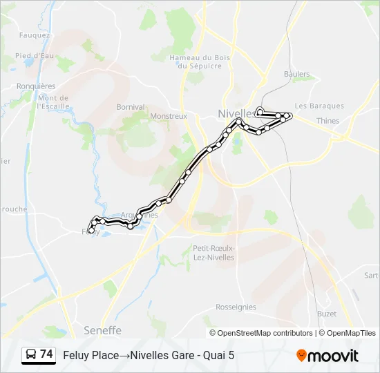 74 Bus Line Map