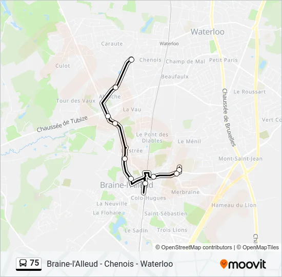 75 Bus Line Map