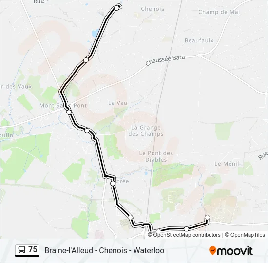 75 Bus Line Map