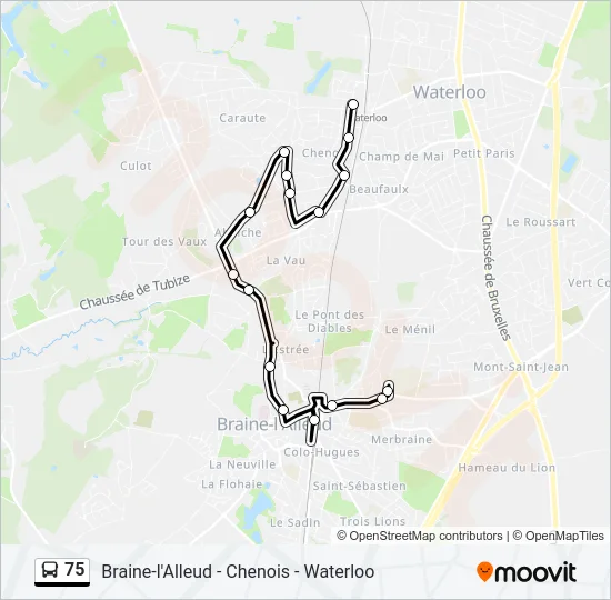75 Bus Line Map