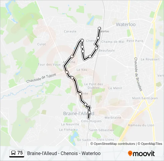 75 Bus Line Map