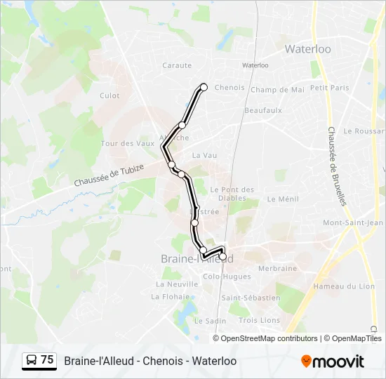 75 Bus Line Map