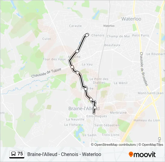 75 Bus Line Map