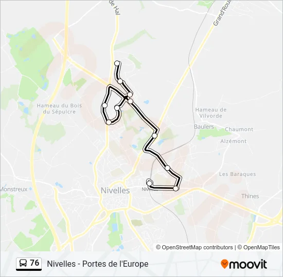 76 Bus Line Map