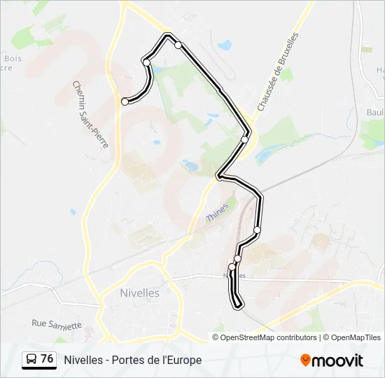 76 Bus Line Map