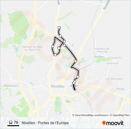 76 Bus Line Map