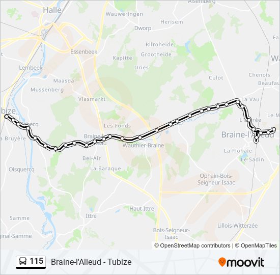 Plan de la ligne 115 de bus