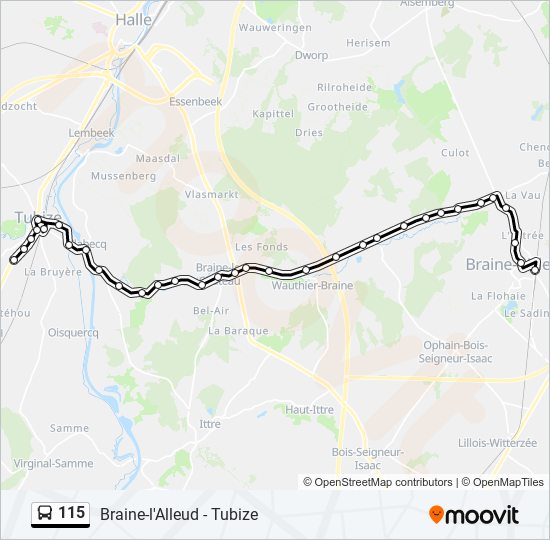 Plan de la ligne 115 de bus