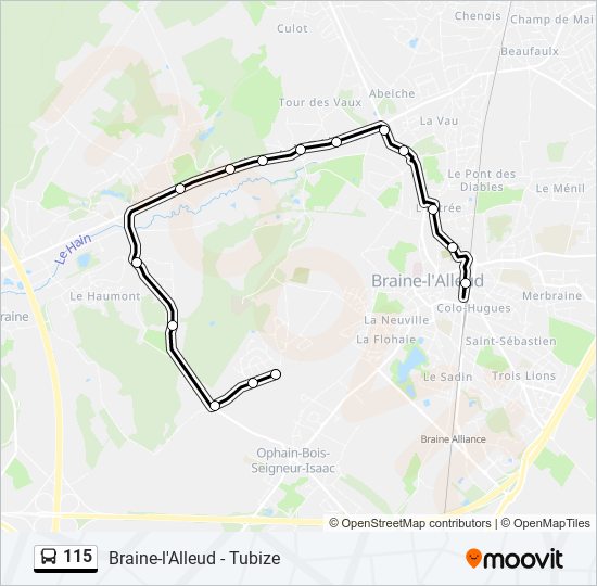 115 bus Line Map