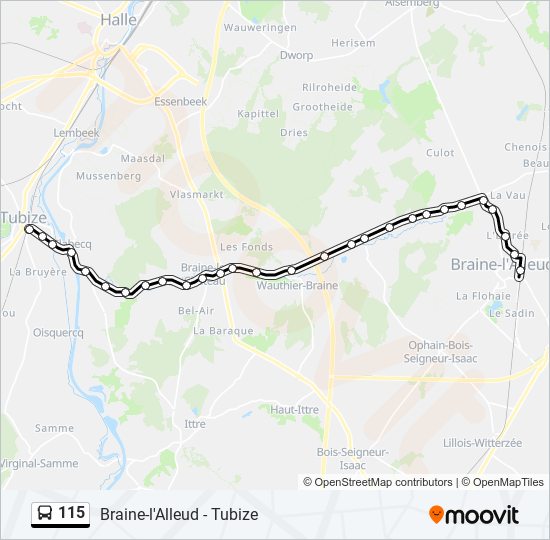 115 bus Line Map