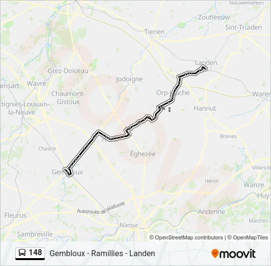 148 Bus Line Map