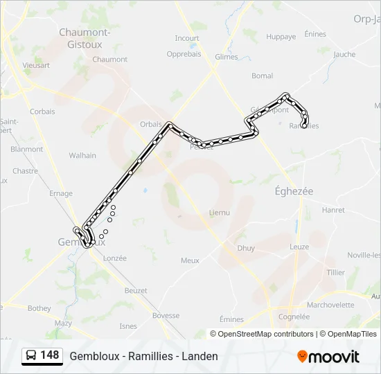 148 Bus Line Map