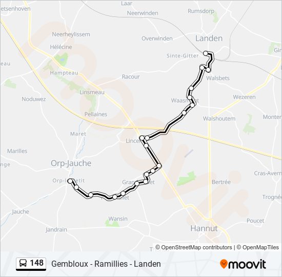 148 bus Line Map